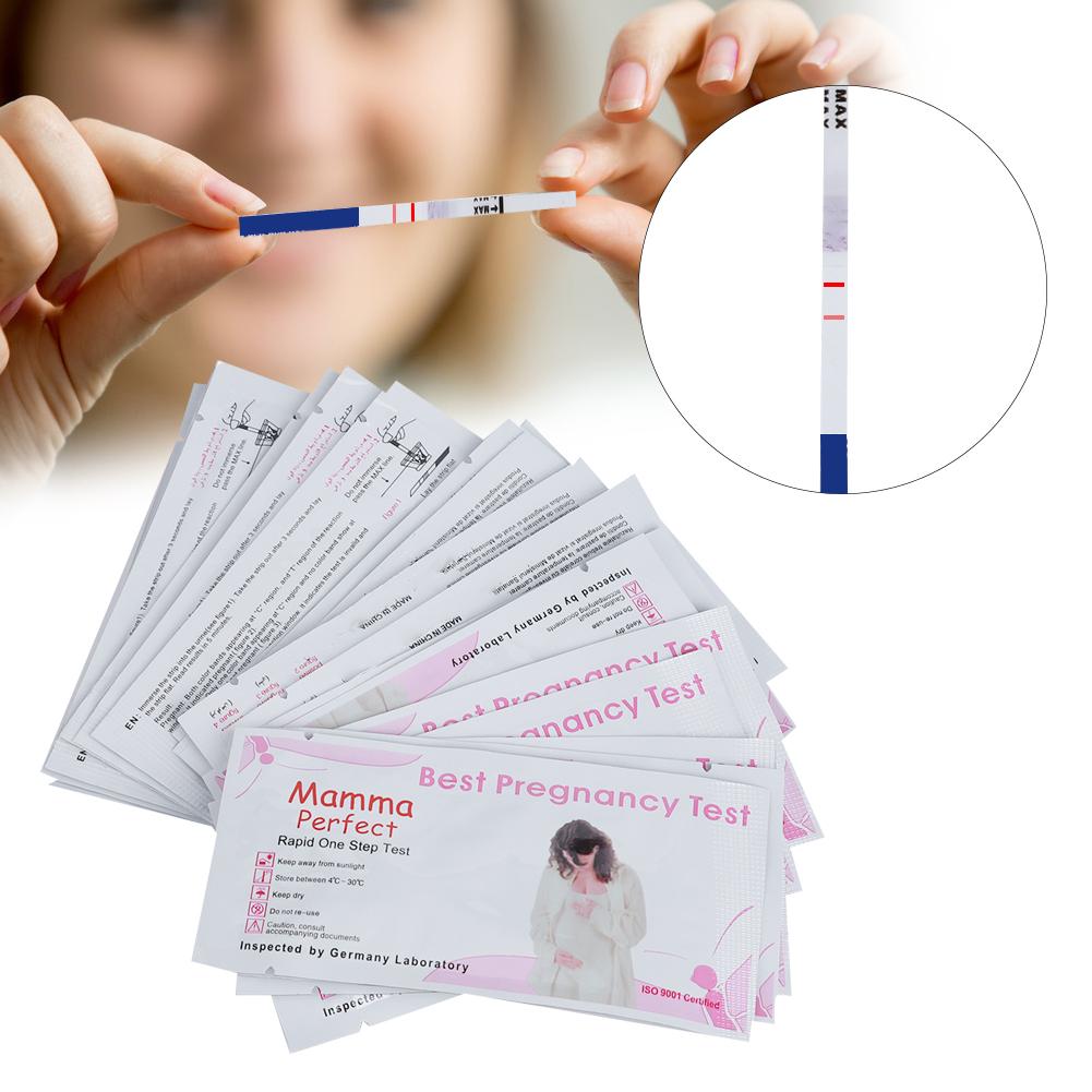20pcs / Bag Early Pregnancy Test Strip LH Urine Tester Kit Rapid Display for Women(PinkWhite