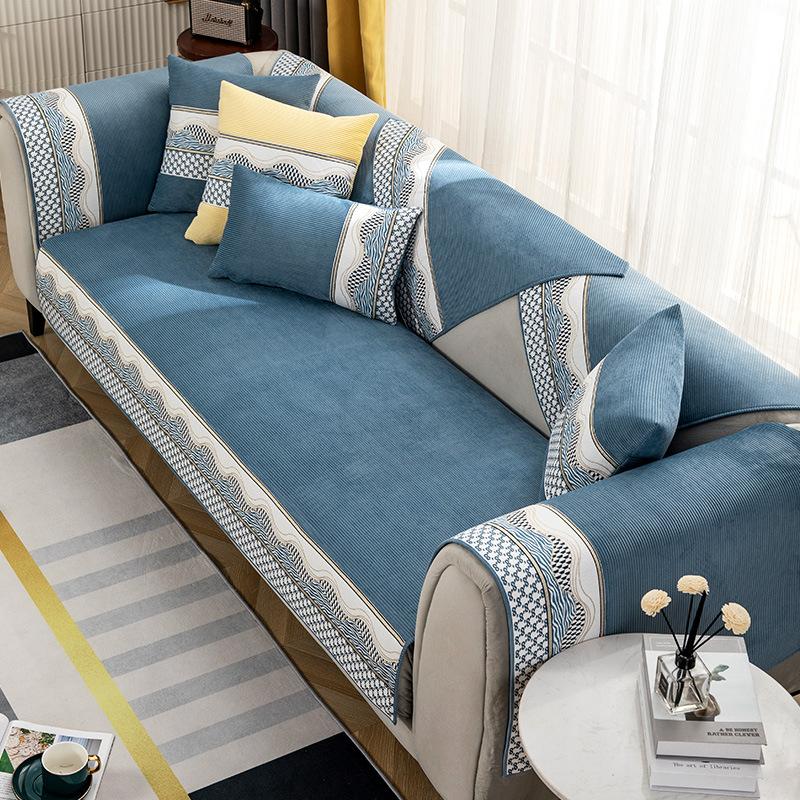 Подушка для дивана, простая нескользящая зимняя подушка, кожаный чехол для дивана, чехол для четырех сезонов, ткань синели