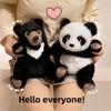 Black Panda Cute Bear Plush Toy Pp Cotton Filling Birthday Decorations Doll Gift