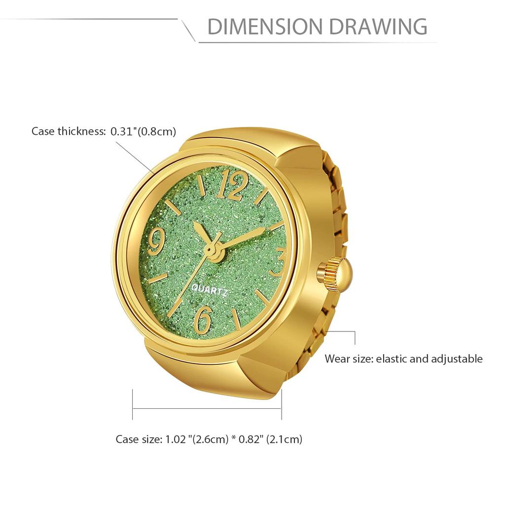 JEWELRYWE Часы-кольцо Антикварные часы-кольцо Белый подарок на день Часы-кольцо Свободный размер Водонепроницаемые женские аналоговые золотые на день рождения Годовщина День святого Валентина золотые