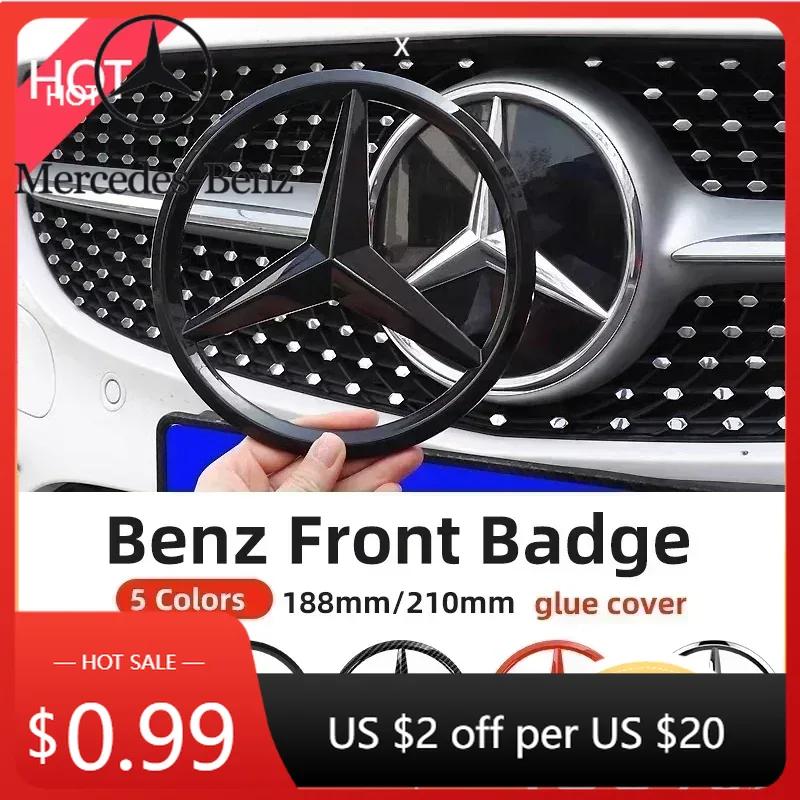 Car Sticker For Benz 1pcs 188mm 210mm ABS Car Front Grille Badge Sticker For Mercedes Benz AMG Class W204 W205 W203 W206 W220 W2