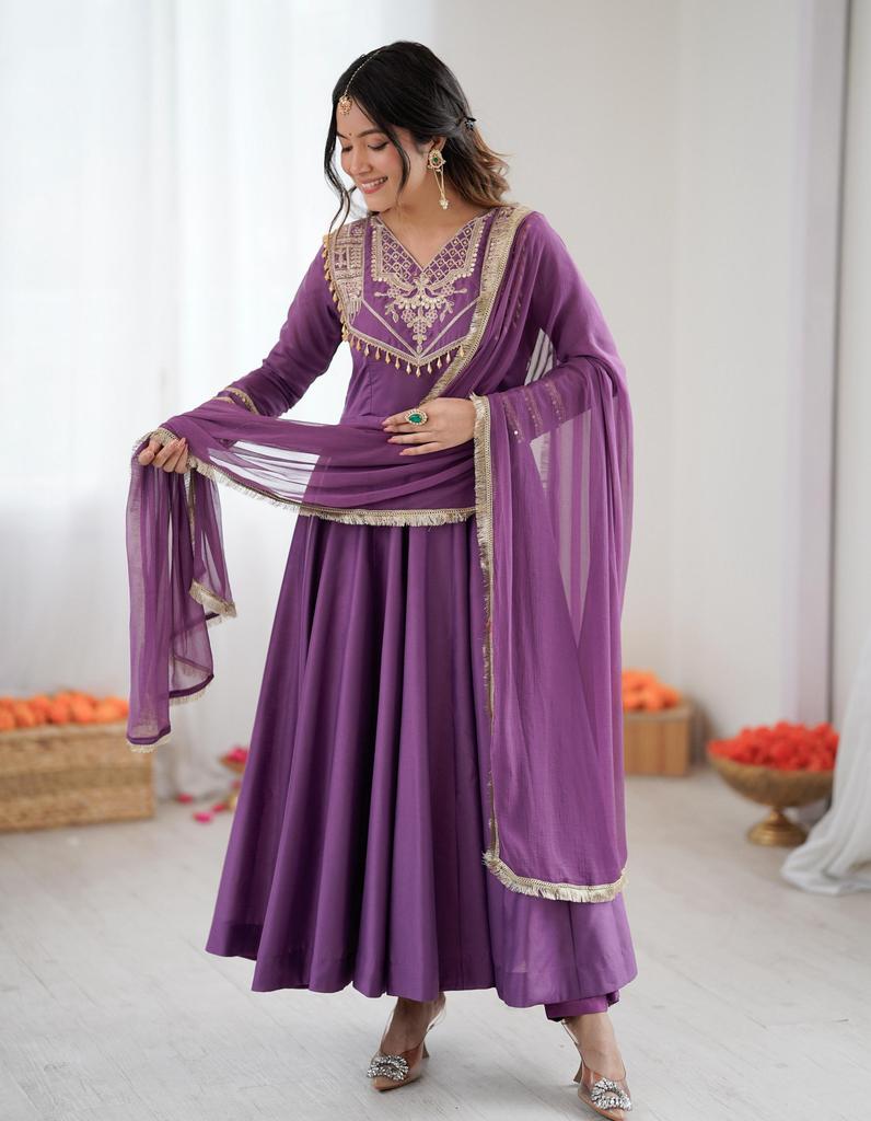 Long Anarkali Gown Salwar Suit Dress Women Bollywood Ethnic Wear Kurta Pant Dupatta Set