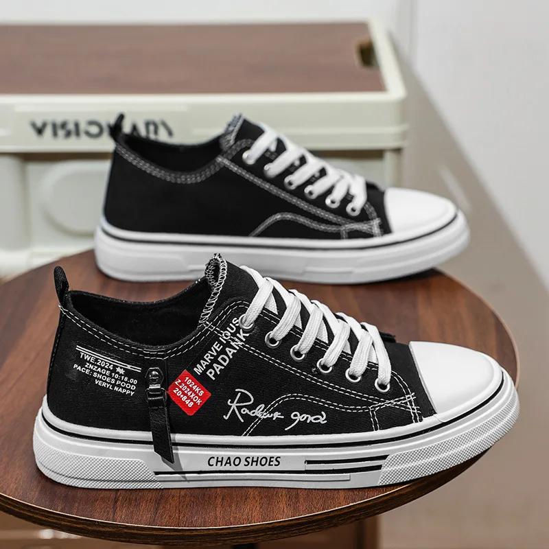 Лето 2025 Новые мужские низкие парусиновые кеды Дышащие Повседневные Универсальные Студенческие Модные Кроссовки для Молодежи
