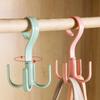 3PCS Creative Multifunctional Rotatable Four Claw Hooks Coat Hanging Bags Scarf Wardrobe Storage Hangers Doorway Hangers Bags