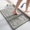 Каменная ракушка для ванной комнаты Кашемировый утолщенный коврик для ванной Нескользящие ковры для умывальника Боковая часть ванны Коврик для душевой кабины Коврик для двери из пены с эффектом памяти 3D Коврик