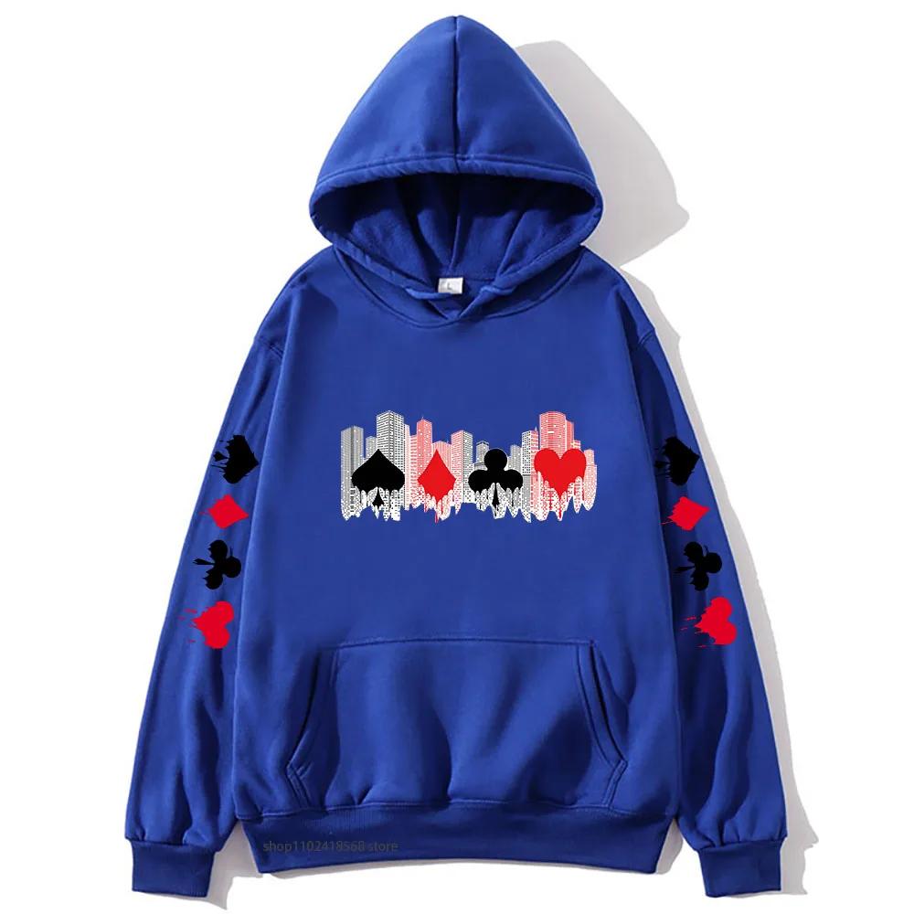 Мужские здания и игральные карты толстовка с капюшоном Alice In Borderland толстовка с капюшоном Y2k Sudaderas Мужская одежда