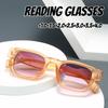 Men'S Fashion New Far-Sighted Glasses Neutral Fashion Large Frame Square Reading Sunglasses Luxury New Reading Sunglasses +4.0