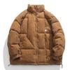 Winter Japanese Retro Loose Corduroy Padded Jacket Stand Collar Warm Coat Men