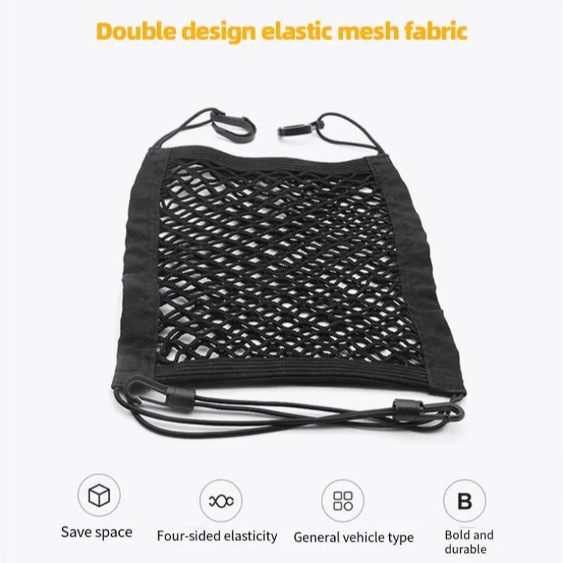 Car Elastic Storage Net Bag Between Seats Auto Interior Organizer Car Divider Pet Barrier Universal Stretchable Mesh Bag