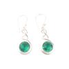 Green Emerald Gemstone 925 Sterling Silver Handcrafted Drop & Dangle Earrings CE-14-12