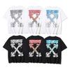 2025 Summer New OW Dissolving Arrow Melting Printed Short Sleeve T-shirt for Men and Women