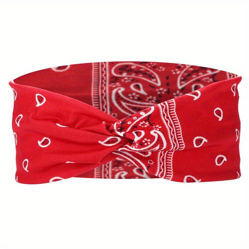 European and American Printed Sports Headband Elastic Knot Cross Headband Yoga Headscarf Paisley Headwear Hairband Hair Accessory