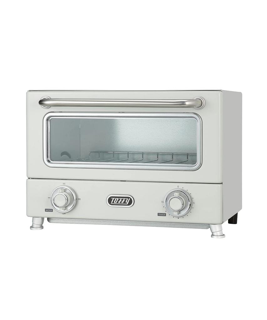 Heater Toaster Oven Heater Temperature Adjustment with Timer Compact Retro Cute Stylish [Toffy] Far-infrared K-TS3 (ash White) Far-infrared 3-level