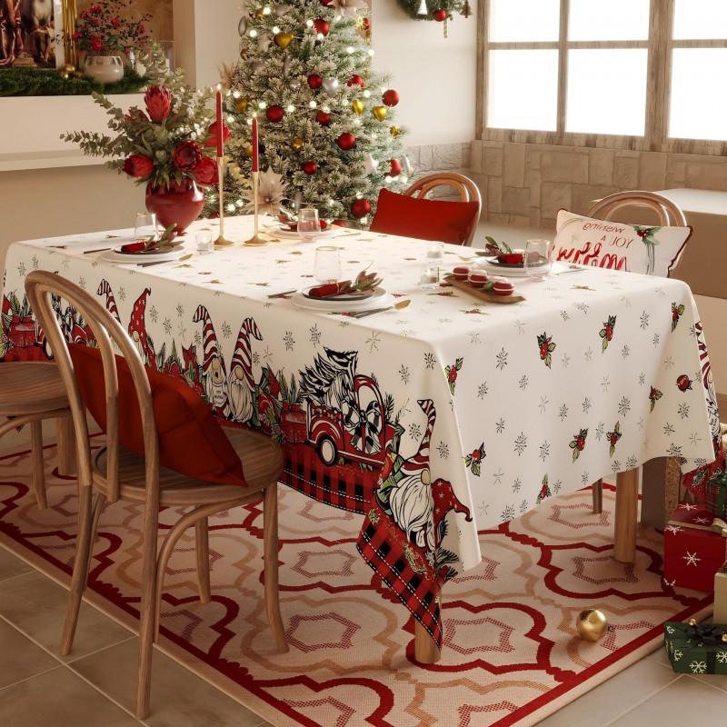 Christmas Tablecloth Waterproof Light Luxury Atmosphere Snowflake Pine Print Table Mat New Dining Decor
