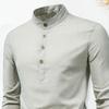 Men's Business Shirt Slim Fit Standing Collar Lightweight Breathable Stylish Long Sleeve Men's Shirts