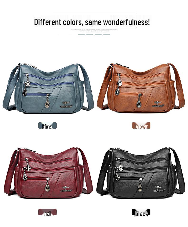 2025 Сумка из мягкой кожи для женщин - Стильная, простая сумка кроссбоди и на плечо для женщин среднего возраста