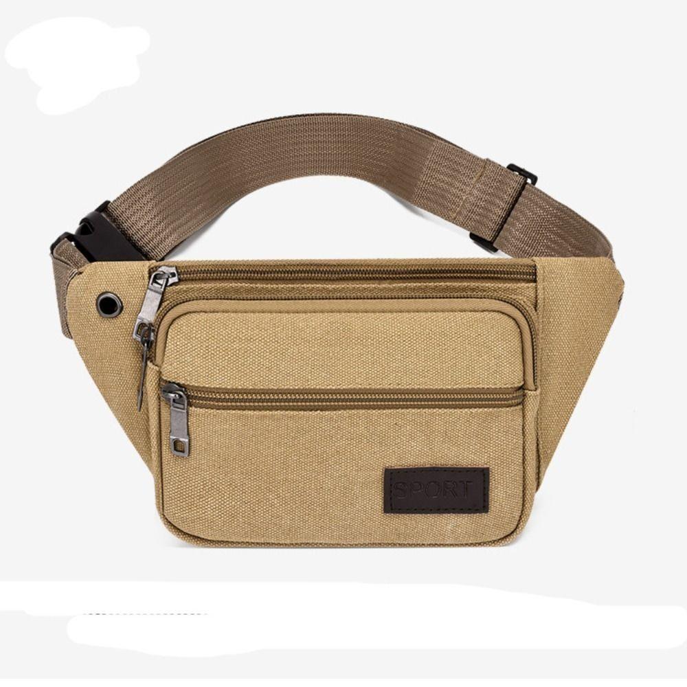 Men's Canvas Crossbody Bags Multifunctional Multi-Pockets Storage Bag Chest Shoulder Bag Large Capacity Waist Bag Chest Pack