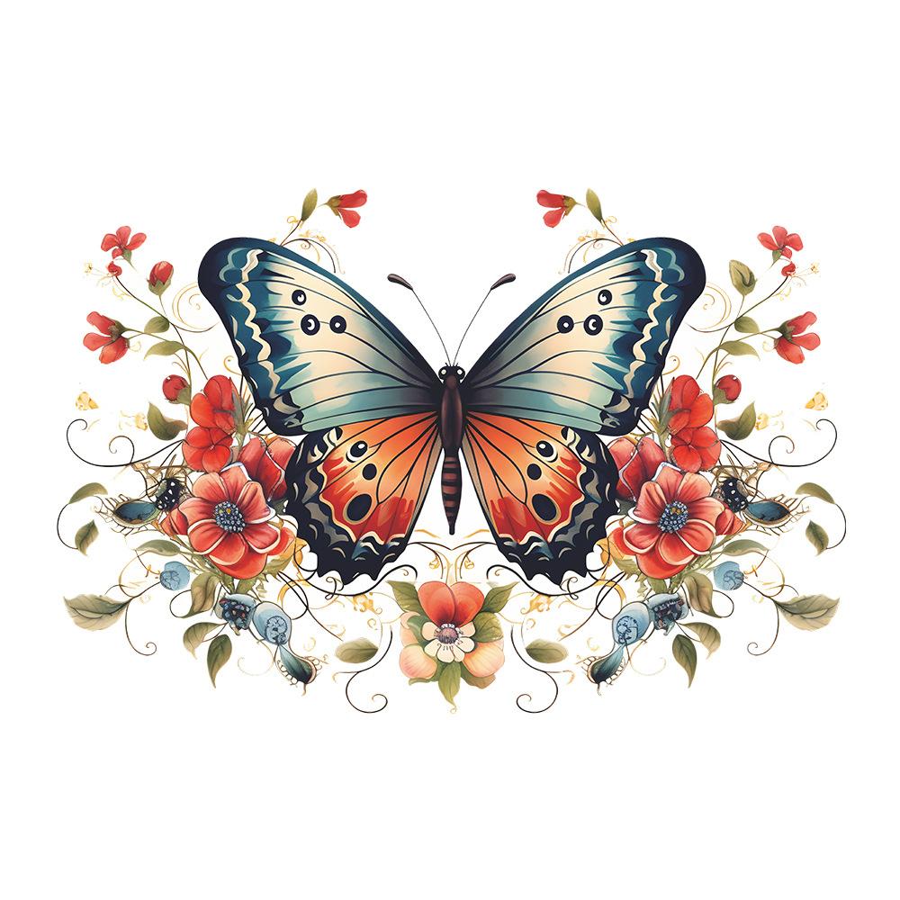 Fun-e34 Нарисованные цветы Бабочка Спальня Гостиная Крыльцо Дом Украшение Стены Наклейки Самоклеящиеся