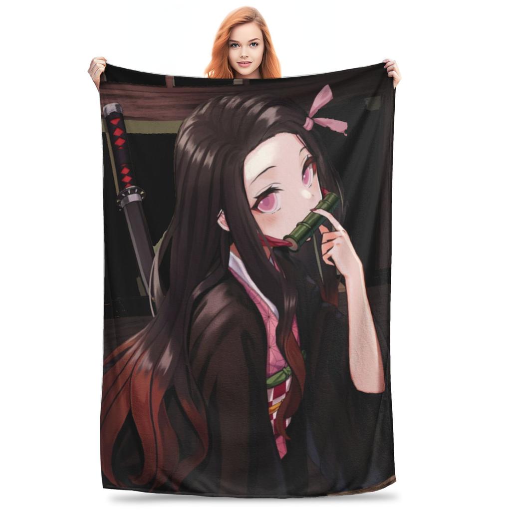 Иноске Клинок Рассекающий Демонов Одеяло Бархатное Весна Осень Многофункциональное Теплое Плед для Дома Улицы Одеяло