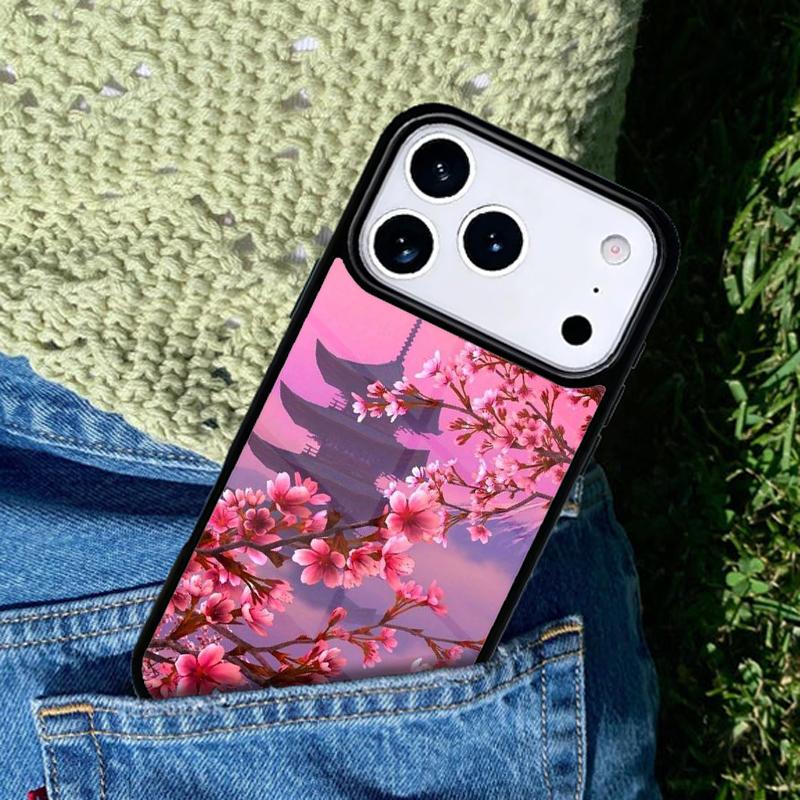 Fuji Cherry Blossoms phone case cover Compatible with for IPhone 17air 16e 15 14 13 12 11Pro Max 17 Air