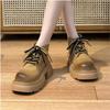 Ботильоны на толстом каблуке с толстой подошвой, женские осенние модные повседневные ботинки в стиле ретро для женщин, кожаные короткие ботинки из искусственной кожи со шнуровкой, Botas