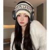 Письмо холодная шапка женская большой окружности головы вязаная шапка осень и зима шапка для укладки теплая уличная осенняя