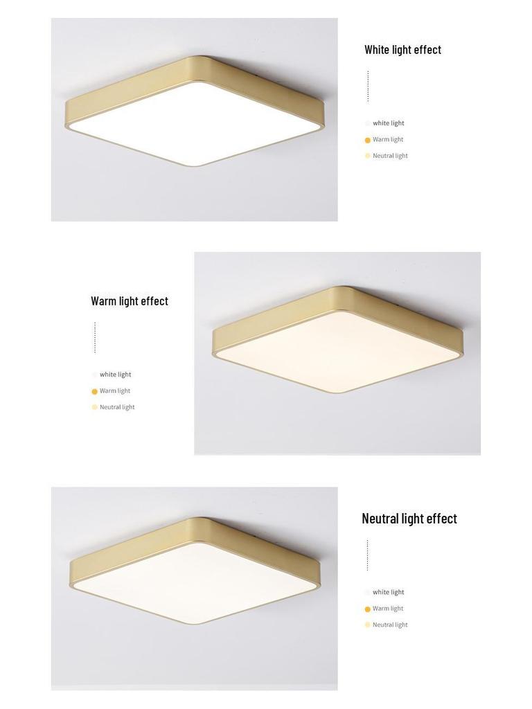 Роскошный золотой светодиодный потолочный светильник - защита глаз для гостиной, прихожей, спальни