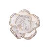Brooch Pin Camellia Shape Elegant Exquisite Rhinestone Embellished Brooch for Women Clothes Silk Scarf Decoration