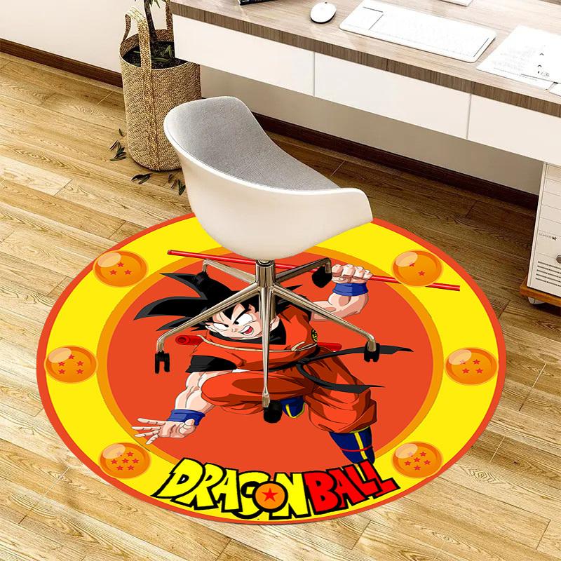 1pc Dragon Ball Character Artwork Round carpet, Made of Polyester,Perfect for Decorating Office Chairs, Living Rooms,Vibrant Decorative Rug