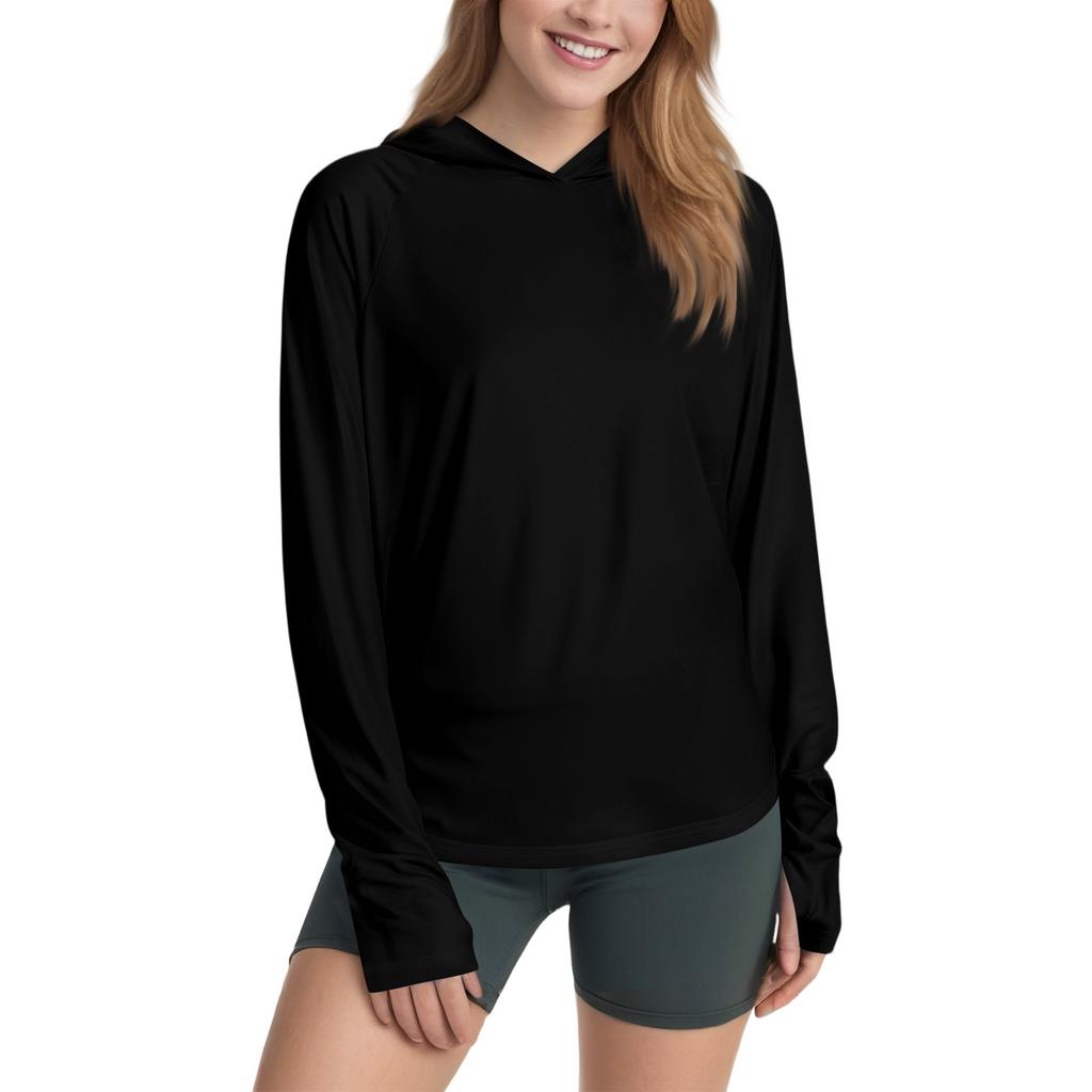 Женская рубашка Sunblock Ice Silk с капюшоном Upf 50+ с длинным рукавом, легкая быстросохнущая футболка для походов