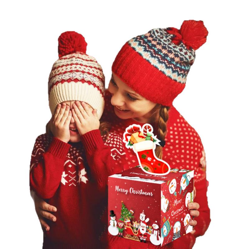 1pc Fun Christmas Cartoon Pattern Surprise Money Box 2026 Navidad Noel Happy Xmas Gift New Year Cash Gift Box Decoration