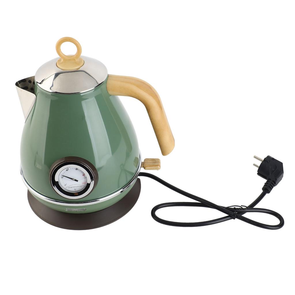 1.7L Electric Kettle Retro Wood Grain Dry Boil Protection Home Electric Kettle with Temperature