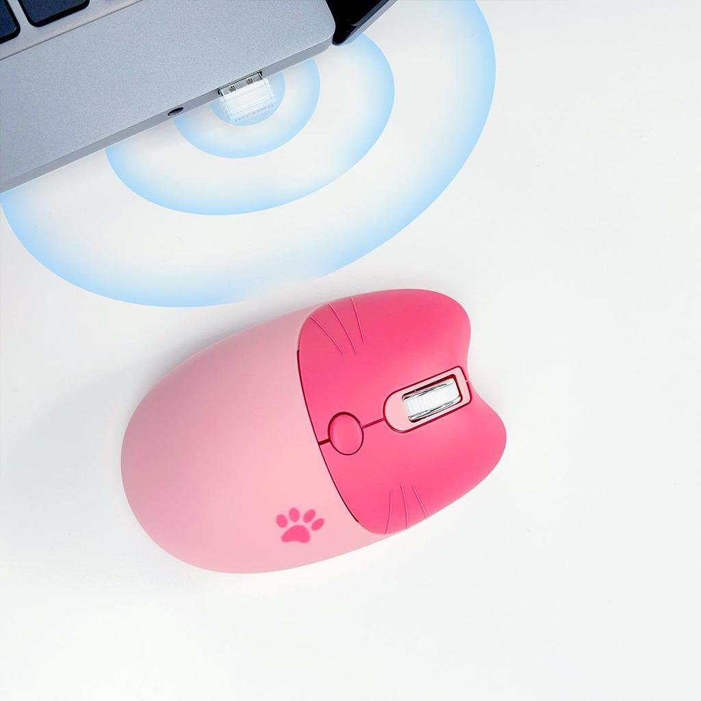 Mofii Бесшумная беспроводная мышь 2.4G в форме кошки: Портативный вариант как для левшей, так и для правшей