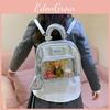 Backpack Cute Transparent Layer With Inner Zipper Pocket Pu Material For School