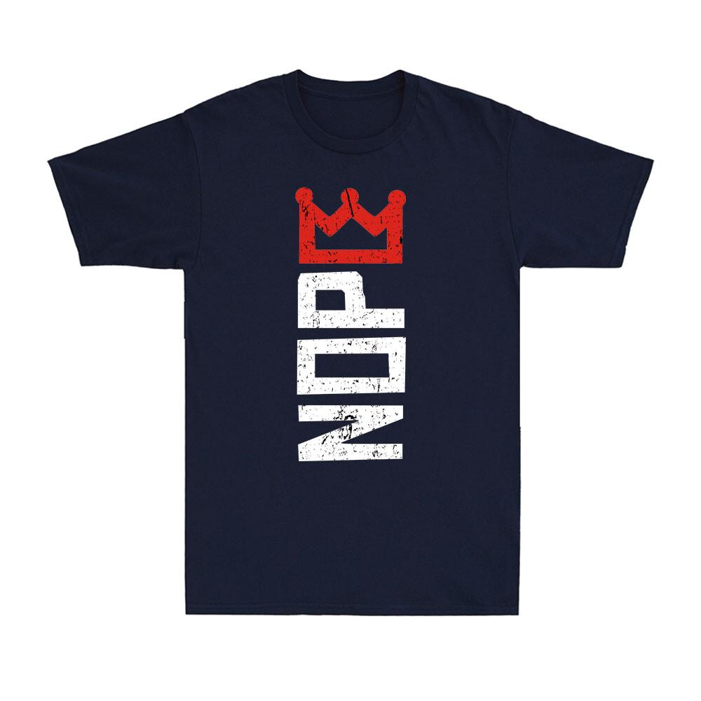 No Kings Protest Sign Nope Simple Bold Crown Vertical Graphic Unisexs TShirt
