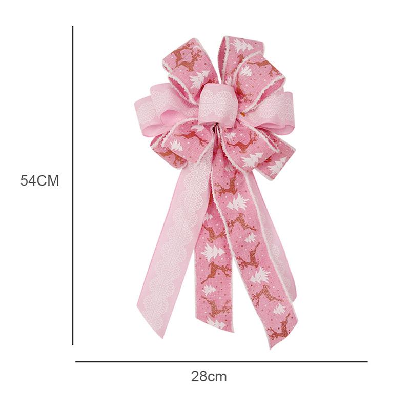 Новый красный рождественский венок, бант, уличное украшение, бархатные пайетки, бант с оленем, для использования на улице во время рождественских праздников 2025