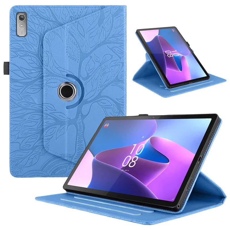 Чехол для Lenovo Tab P11 Gen 2 Gen2 11.5" с тиснением, 360° вращающейся подставкой, чехол-подставка для планшета Lenovo Tab P11 2-го поколения Tb350fu Tb350xu