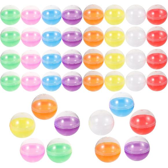 Vending Machine Capsules Empty: 50pcs Plastic Fillable Balls, 1.8 Inch Colorful Small Round Capsules Openable Storage Packing Balls, DIY Fillable