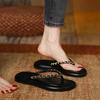 Ladies Shoes On Sale 2024 New Fashion Metal Chain Women's Slippers Summer Flat Casual Beach Flip Flops for Women Chaussure Femme