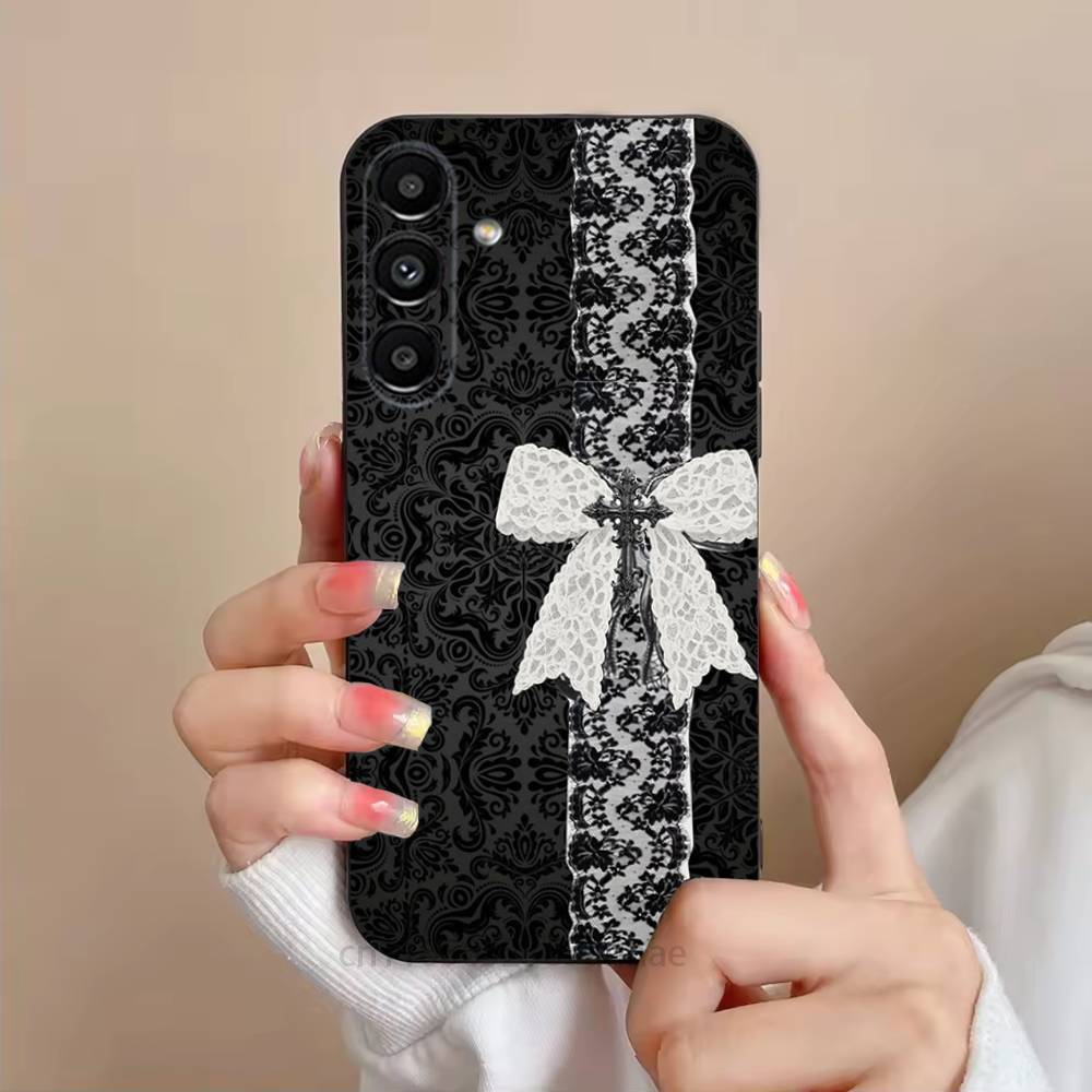 Черный кружевной принт Новый Горячий Чехол Для Телефона Для Samsung Galaxy S21 22 23 24 S25 Ultra PlusS20 FE S10 Plus Чехол Funda