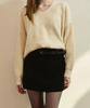 Adowl Suede A Line Mini Skirt - Black