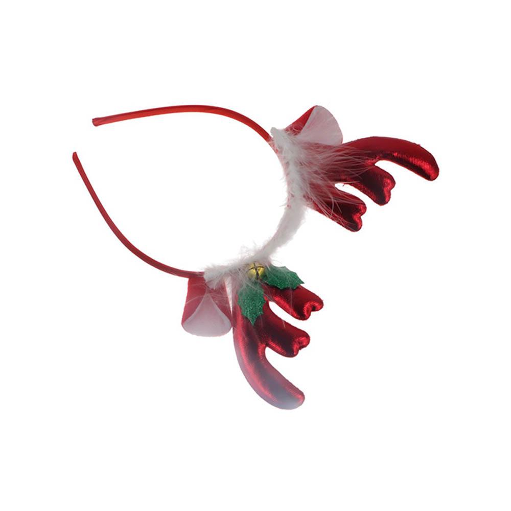 Шапка Санты Женская Плюшевая Обруч для Волос Рога Ободок Рождественская Повязка для Волос Рождественское Украшение