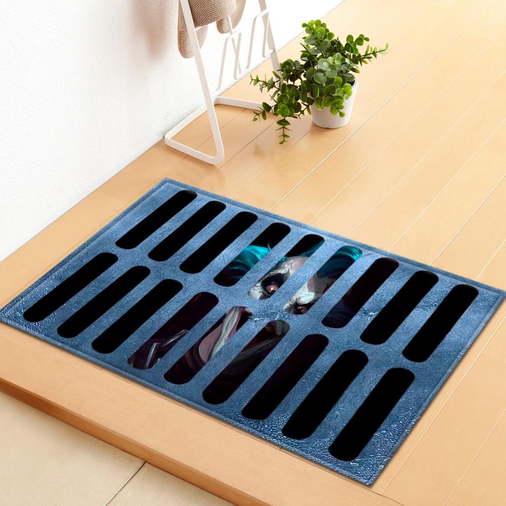 Hot Sale Halloween Series Manhole Clown 3D Thriller Grimace Non-Slip Floor Mat Bathroom Door Mat Factory