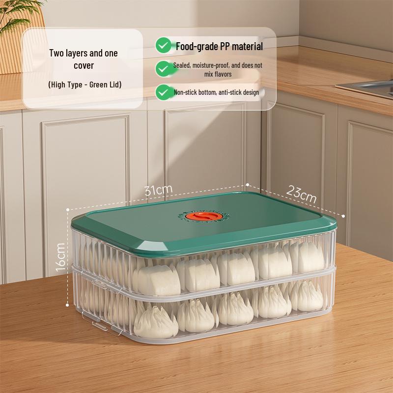 Dumpling Freezer Box - Fresh-Keeping and Quick-Freezing Storage for Wontons, Dumplings & Noodles