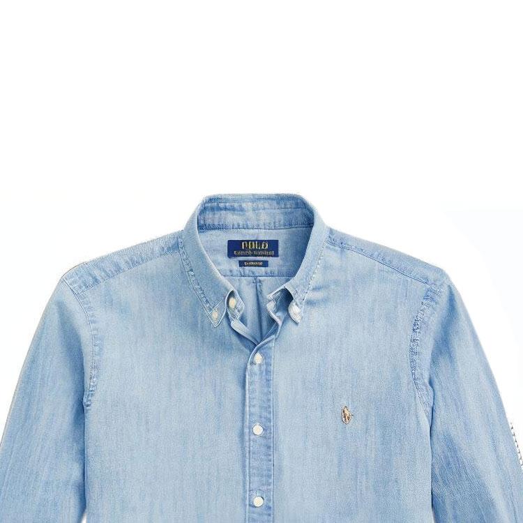 Polo Ralph Lauren FW22 Solid Logo Embroidered Polo Shirt Men Shirts Blue MNPOWOV16820203-400