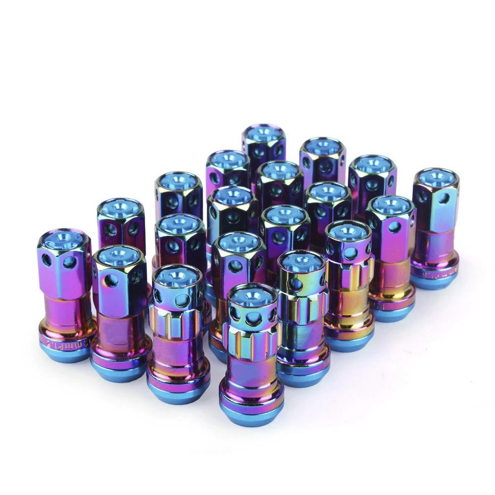 Новые 44-миллиметровые гайки для колес M12x1.5/1.25 20 шт. Замковые гоночные гайки + Набор ключей безопасности