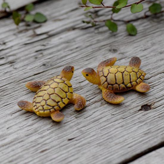 2Pcs Resin Turtle Model Miniature Fairy Garden Bonsai Dollhouse Figurine Decor