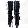 Fashion 2024 New Arrival Women Knee High Ballet Boots,Sexy Man Performance Fetish Booties,Dace Shoes Botas,Side Zip,20CM Golden Heel,