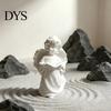 Декоративная 3D-печатная фигурка, настольное украшение, скульптура в виде ангела с текстурой кудрявых волос и многослойными мягкими декоративными крыльями, для кабинета