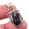 Natural Pietersite Gemstone 925 Solid Sterling Silver TwoTone Pendant 1.25" h7V11